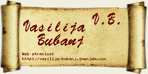 Vasilija Bubanj vizit kartica